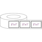 Blank Roll 2" x 1" Rectangle White Gloss Premium BOPP Labels-Prescription Labels & State Compliant Labels