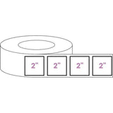 Blank Roll 2" x 2" Square White Gloss Premium BOPP Labels-Prescription Labels & State Compliant Labels