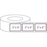 Blank Roll 2" x 6" Rectangle White Gloss Premium BOPP Labels-Prescription Labels & State Compliant Labels