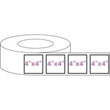 Blank Roll 4" x 4" Square White Gloss Premium BOPP Labels-Prescription Labels & State Compliant Labels