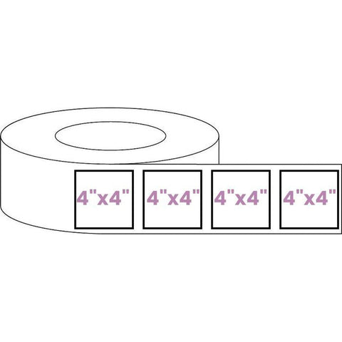 Blank Roll 4" x 4" Square White Gloss Premium BOPP Labels-Prescription Labels & State Compliant Labels