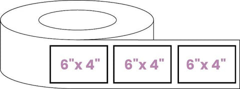 Blank Roll 6" x 4" Rectangle White Gloss Premium BOPP Labels-Prescription Labels & State Compliant Labels