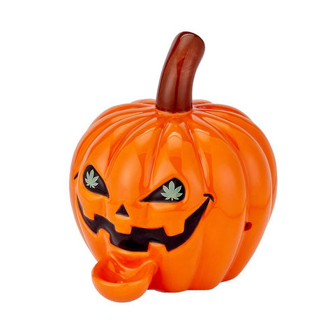 Ceramic Pumpkin Pipe - (1 Count)-Hand Glass, Rigs, & Bubblers