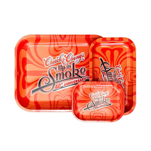 Cheech & Chong - 40Th Anniversary - Small, Medium, or Large Tray - Red (1CT,5CT OR 10CT)-Rolling Trays and Accessories