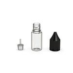 Chubby Gorilla 10Ml V3 Pet Unicorn Bottle With Cr & Tamper Evident Break-Off Band (Clear Natural Bottle With Opaque Black Closure) - (2000 Count)-Glass Jars