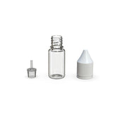 Chubby Gorilla 10Ml V3 Pet Unicorn Bottle With Cr & Tamper Evident Break-Off Band (Clear Natural Bottle With Opaque White Closure) - (2000 Count)-Glass Jars
