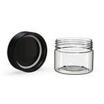 Chubby Gorilla 10Oz (300Cc) Spiral Cr Xl Container With Inner Seal & Tamper Evident Break-Off Band (Clear Natural Container With Opaque Black Closure) - (80 Count)-Glass Jars