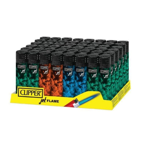 Clipper Jet Flame Lighters - Smoke Design - (48,240 OR 480Count)-Lighters and Torches