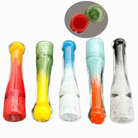 Double Frit Full Color Perfect Chillum - Design May Vary - (1 Count)-Hand Glass, Rigs, & Bubblers