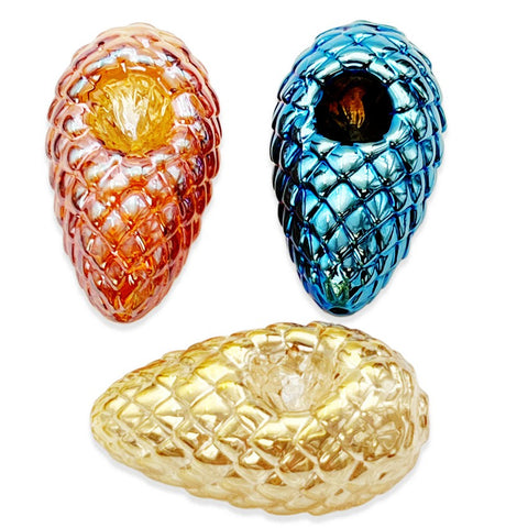 Electro Plated Pine Cone Hand Pipe - Design May Vary - (1 Count)-Hand Glass, Rigs, & Bubblers