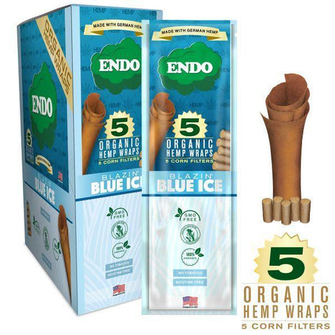 ENDO Organic Hemp Wrap - 5 Wraps Per Pouch - Various Flavors - (15 Count Displays)-Papers and Cones