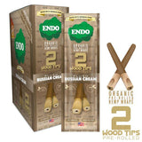 ENDO Organic Hemp Wrap Pre Rolled With Wood Tips 2 Per Pouch - Various Flavors - (15 Count Display)-Papers and Cones