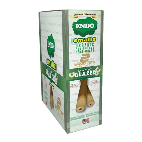 ENDO Smallz Organic Hemp Wrap Pre Rolled With Wood Tips 2 Per Pouch - Various Flavors - (15 Count Display)-Papers and Cones