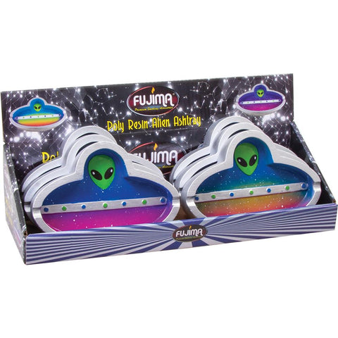 FUJIMA Porcelain Space Alien Ashtrays - (6 Count Display)-Rolling Trays and Accessories