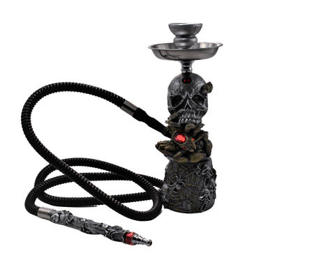 Havana Gold - 14" "Attacked" Skull Hookah - Color May Vary - (1 Count)-Hand Glass, Rigs, & Bubblers