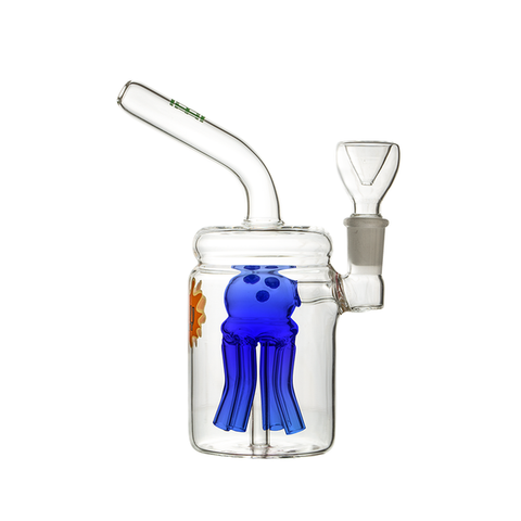 Hemper 7" Jellyfish Bong - Various Colors - (1 Count)-Hand Glass, Rigs, & Bubblers