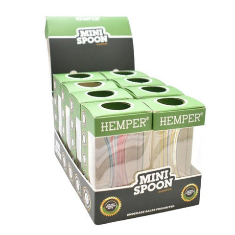 Hemper Mini Spoon Display - Colors May Vary - (8 Per Display)-Hand Glass, Rigs, & Bubblers