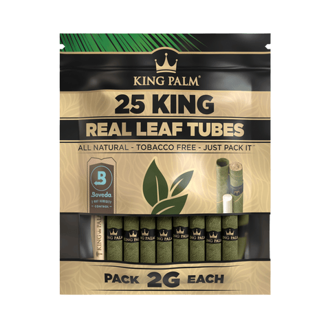 King Palm 25PK King Size Wraps With Boveda Packs - (8 Count Display)-Papers and Cones