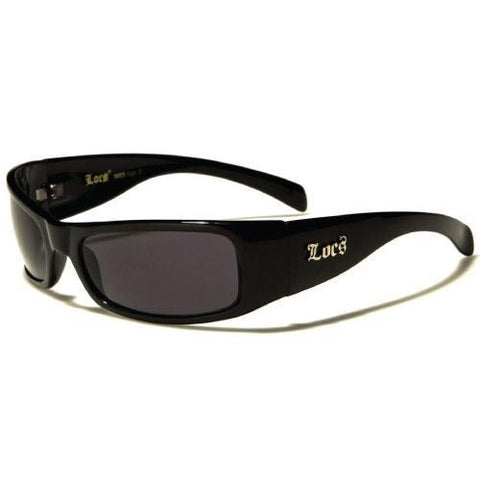 LOCS Rectangle Men's Sunglasses - Black - (1 Count or 12 Count)-Novelty, Hats & Clothing