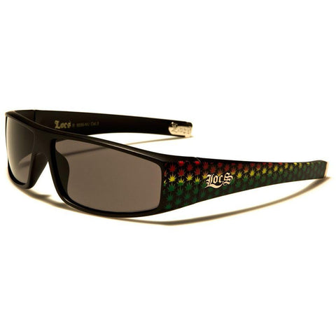 LOCS Sunglasses Rasta Leaf Pattern - (1 Count)-Novelty, Hats & Clothing