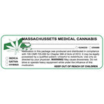 Massachusetts "Canna Strain & Weight Label" 1" x 3" Inch 1000 Count-Prescription Labels & State Compliant Labels