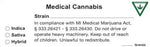 Michigan Medical Label with "Marijuana Product" Symbol 1" x 3" Strain & Gram-Prescription Labels & State Compliant Labels