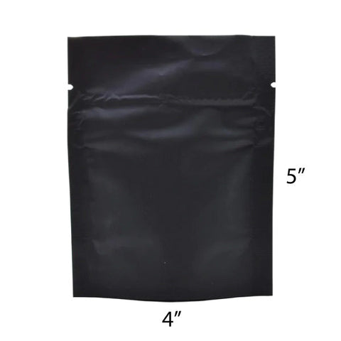 Mylar Bag Dura-Defense Matte Black Child Resistant 1 Gram or 1/8 Oz Mylar Bag - Opaque 4" x 5" (1,000 Count)-Mylar Smell Proof Bags