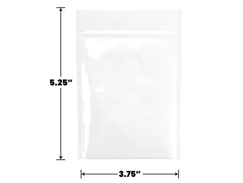 Mylar Bag Opaque White - 1/8 Oz - 3.5 Grams - (100 to 50,000 Count)-MYLAR SMELL PROOF BAGS