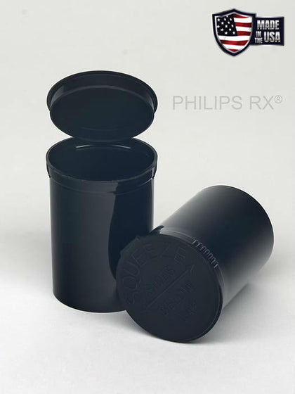 Philips RX 30 Dram Pop Top Vial - 1/4 Oz - Child Resistant - Black - Opaque (150 Count)-Pop Top Vials