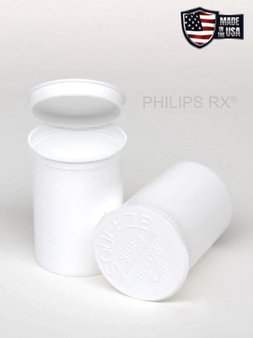 Philips RX 30 Dram Pop Top Vial - 1/4 Oz - Child Resistant - Opaque White - (150 Count)-Pop Top Vials