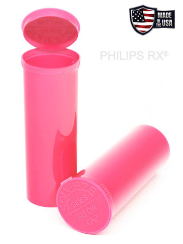 Philips RX 60 Dram Pop Top Vial - 1/2 Oz - Child Resistant - Opaque Bubblegum - Pallet (5400 Count)-Pop Top Vials