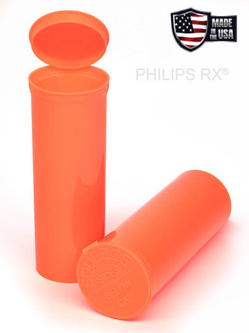 Philips RX 60 Dram Pop Top Vial - 1/2 Oz - Child Resistant - Opaque Mango - Pallet (5,400 Count)-Pop Top Vials