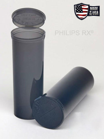 Philips RX 60 Dram Pop Top Vial - 1/2 Oz - Child Resistant - Smoke - Translucent (75 Count)-Pop Top Vials