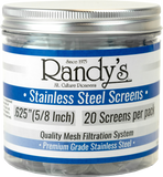 Randy's .625" Stainless Steel Screen Jar - Available In Stainless Steel OR Brass - (36 Packs Per Display)-Hand Glass, Rigs, & Bubblers
