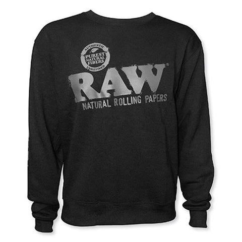 RAW Authentic Crewneck Sweatshirt - Black - Various Sizes - (1 Count or 3 Count)-Novelty, Hats & Clothing
