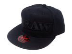 RAW Authentic Hat Black on Black Flat Brim Flex Fit Hat - (Various Sizes) - (1CT, 3CT OR 6 Count)-Novelty, Hats & Clothing