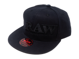 RAW Authentic Hat Black on Black Flat Brim Flex Fit Hat - (Various Sizes) - (1CT, 3CT OR 6 Count)-Novelty, Hats & Clothing