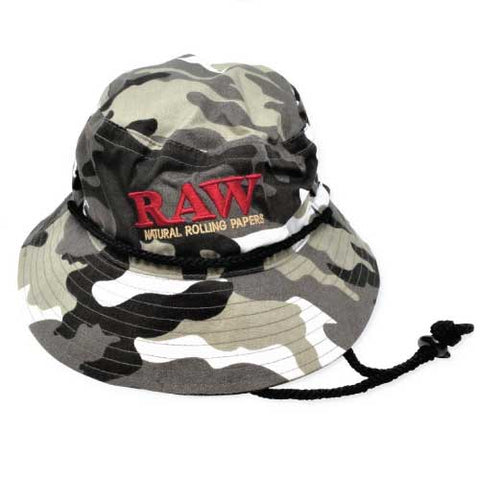 RAW Authentic Smokermans Bucket Hat - Camo - (1CT, 3CT OR 6 Count)-Novelty, Hats & Clothing