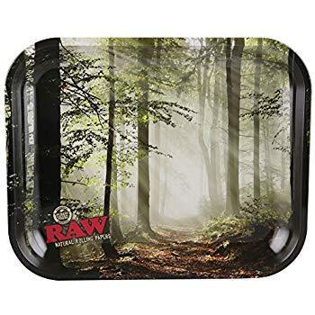 RAW Authentic Smokey Forest Rolling Tray Mini & Large (1 Count)-Rolling Trays and Accessories
