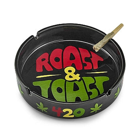 Roast and Toast Ceramic Ashtray - (1 Count)-Hand Glass, Rigs, & Bubblers