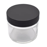 SAMPLE of 2 oz Glass Straight Sided Round Jar - Black Or White - (1 Count SAMPLE)-Glass Jars