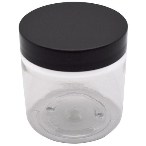 4oz Extra Wide Clear Glass Jar with Black Child-Proof Cap (24 Count CASE)