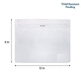 SAMPLE of Loud Lock Grip N Pull 12" x 9" Mylar Exit Bag - Child Resistant Pending - Opaque Black or White - (1 Count)-Mylar Smell Proof Bags