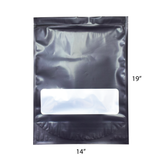 SAMPLE of Mylar Bag Black With Window - 1 Lb Bag - 448 Grams - 14.5" x 19 - (1 Count SAMPLE)-Mylar Smell Proof Bags