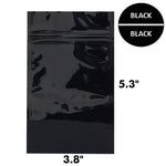 SAMPLE of Mylar Bag Opaque Black 1/8 Oz - 3.5 Grams - (1 Count SAMPLE)-MYLAR SMELL PROOF BAGS