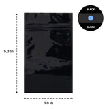 SAMPLE of Mylar Bag Opaque Black 1/8 Oz - 3.5 Grams - (1 Count SAMPLE)-MYLAR SMELL PROOF BAGS