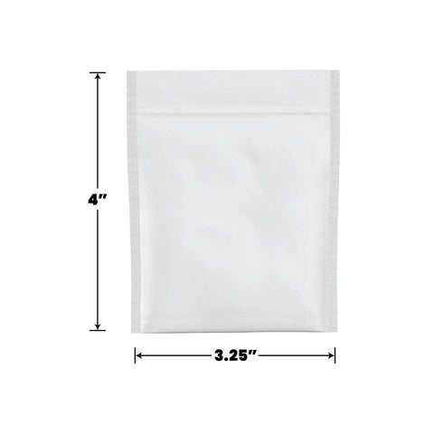 SAMPLE of Mylar Bag Opaque White 1 Gram - 3.25" x 4" - (1 Count SAMPLE)-MYLAR SMELL PROOF BAGS