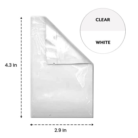 SAMPLE of Mylar Bag White/Clear - 1 Gram - 4.3 x 2.9" (1 Count)-Mylar Smell Proof Bags