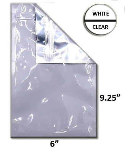 SAMPLE of Mylar Bag White/Clear - 1 Oz - 28 Grams 6 x 9.25" - (1 Count SAMPLE)-Mylar Smell Proof Bags