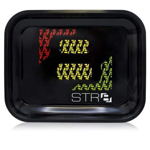 STR8 Metal Rolling Tray - Rollin Rasta - Mini, Medium, And Large - (1 Count)-Rolling Trays and Accessories